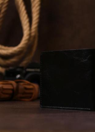 Небольшое кожаное портмоне для мужчин shvigel 16460 черный7 фото