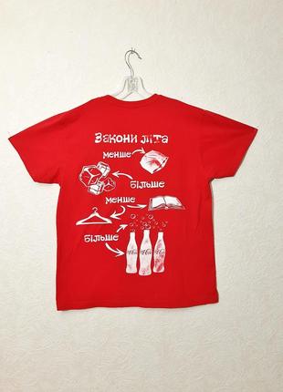 Poly испания стильная футболка красная надпись coca-сola мужская4 фото