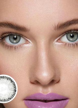 Лінзи кольорові сірі jewellery circle colored підходять для світлих і темних очей (опт і роздріб)