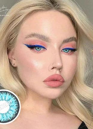 Линзы цветные freshlady для глаз голубые яркие blue new
