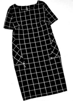 Atmosphere  черное платье в белую клетку с молниями. м.10.384 фото