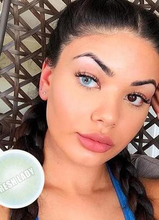 Лінзи кольорові для очей (є опт) блакитні polar lights blue підходять для світлих очей