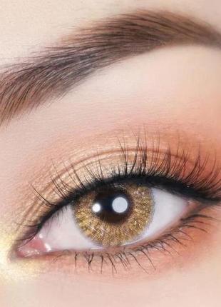 Линзы цветные для глаз (есть опт) коричневые карие super crystal glitter brown  для светлых глаз