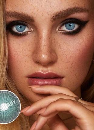 Линзы цветные для глаз голубые new york n jade подходят для темных глаз