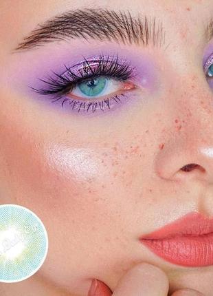 Линзы цветные для глаз голубые sky blue new