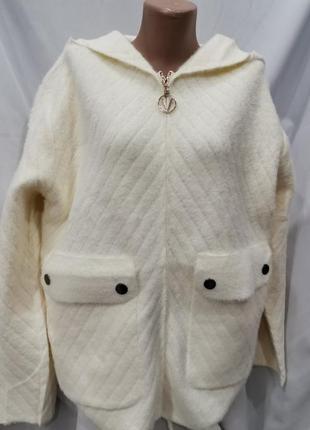 Курточка з вовни альпаки еврозима без підкладки, з капюшоном4 фото