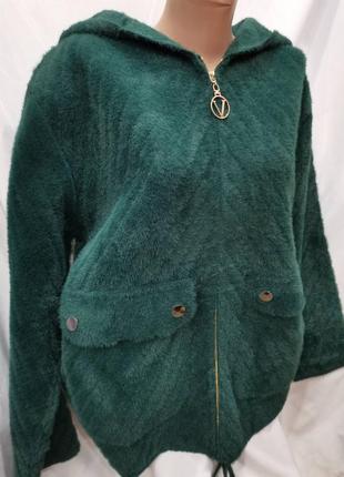 Курточка с шерстью альпаки без подкладки с капюшоном еврозима10 фото