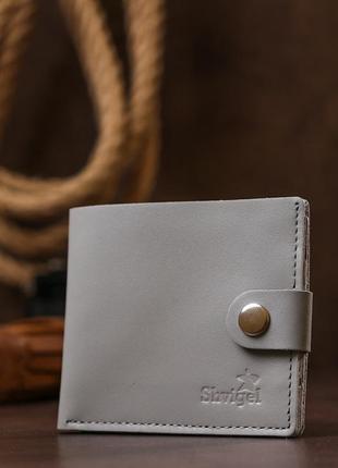 Классическое кожаное портмоне shvigel 16472 серый6 фото