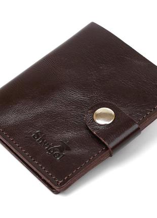 Стильное кожаное портмоне для мужчин shvigel 16485 коричневый1 фото