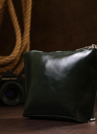 Практична шкіряна сумочка для жінок shvigel 16411 зелений7 фото