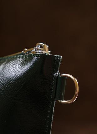 Практична шкіряна сумочка для жінок shvigel 16411 зелений8 фото