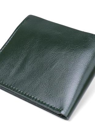 Небольшое модное кожаное портмоне shvigel 16441 зеленый2 фото