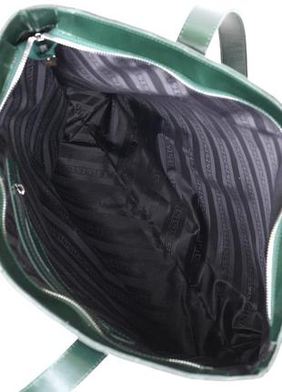 Кожаная женская сумка-шоппер shvigel 16367 зеленый5 фото