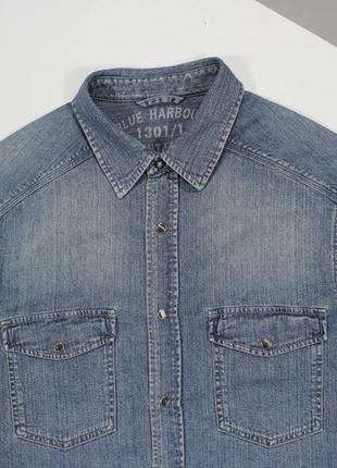 Четкая увесистая джинсовая рубашка на заклепках с винтажным эффектом от blue harbour