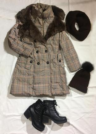 Жіночий зимовий пуховик (100% пух) + черевики (зима) + сережки (в подарунок)!