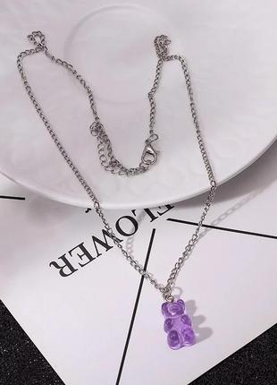 Цепочка с подвеской мармеладный мишка женский, мужской, модный, хит 2022,топ, детский