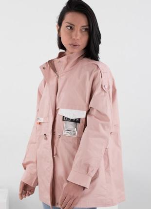 Стильная розовая пудра осенняя весенняя демисезон куртка ветровка модная1 фото