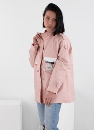 Стильная розовая пудра осенняя весенняя демисезон куртка ветровка модная5 фото