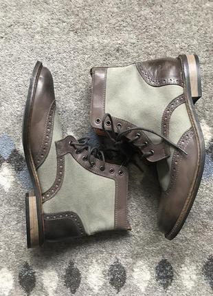 Италия 🇮🇹 крутые ботинки из текстиля и кожи