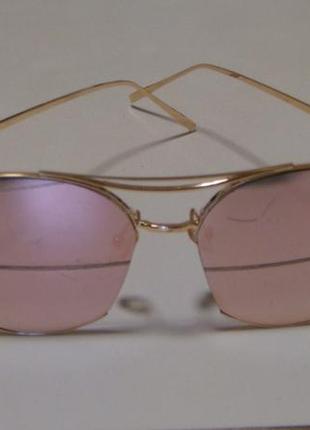 Dior очки с розовыми стеклами золотистая оправа. акция 4=5