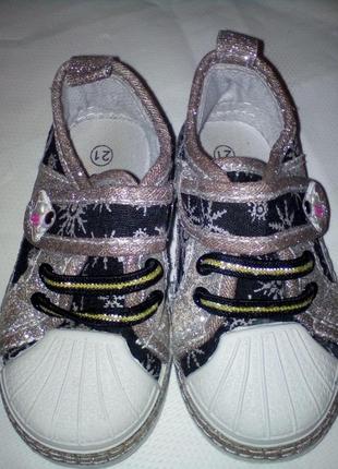 Туфельки кеды тапочки для принцессы sport размер 21 стелька 13см1 фото