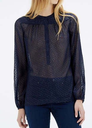 Акція!!! ошатна напівпрозора блузка сорочка батал електрик.
