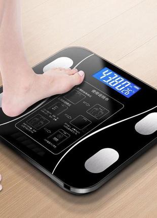 Напольные умные фитнес весы bluetooth до 180 кг a-8003  смарт весы с приложением