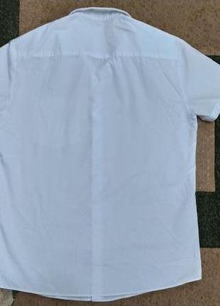 Белая рубашка блуза блузка без рукавов классическая біла  хс размер7 фото
