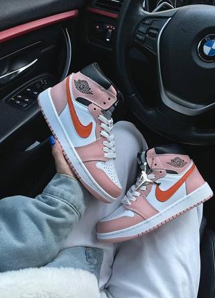 Nike air jordan 1 retro ‘pink/orange’
 женские кроссовки найк аир джордан7 фото