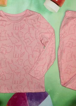 Піжама для дівчинки рожева з твариною принтом george 2321