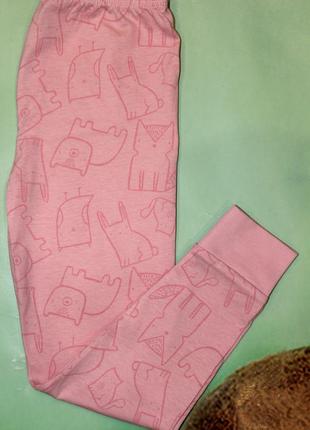 Пижама для девочки розовая с животным принтом george 23212 фото