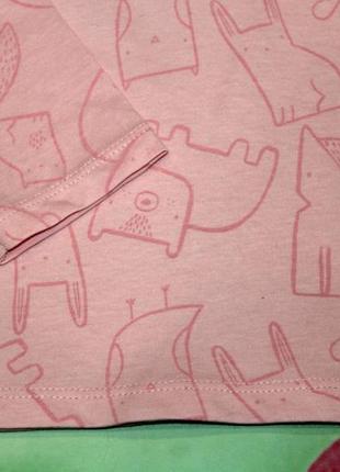 Пижама для девочки розовая с животным принтом george 23213 фото