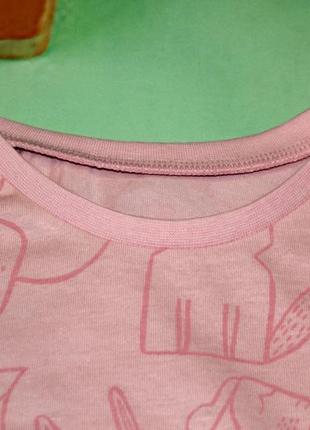 Пижама для девочки розовая с животным принтом george 23214 фото
