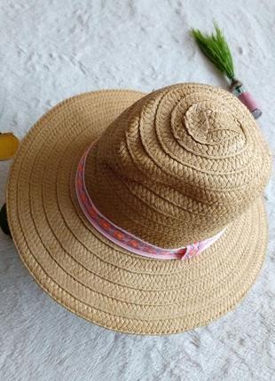 Соломенная шляпа девочке на ог 53-54-55 см6 фото