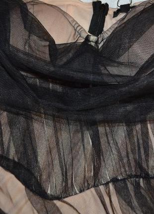 Великолепное корсетное платье магазина asos! чёрная сеточка+нюд, беж!8 фото