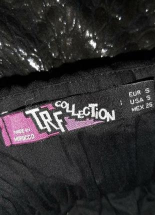 Платье нарядное s чёрное trf collection сереб люрекс узор принт парча метал7 фото