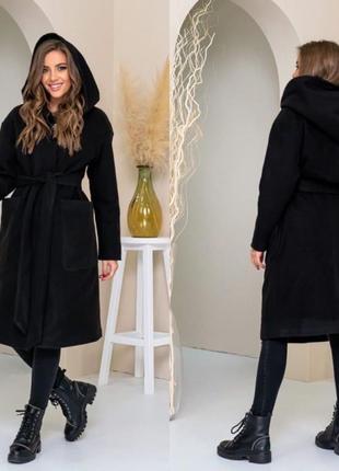 Женское пальто черного цвета | 8 цветов