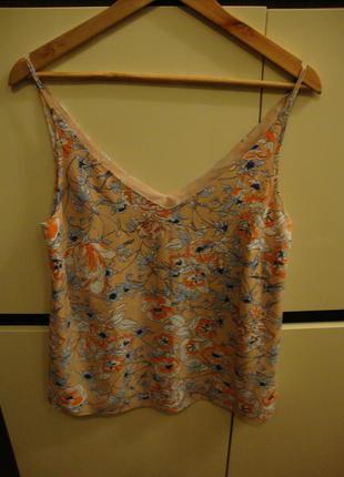 Цветочный принт, майка , топ, блуза