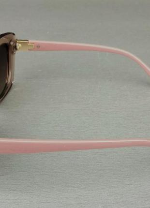 Bvlgari стильные женские солнцезащитные очки коричневый градиент в бежевой прозрачной оправе3 фото