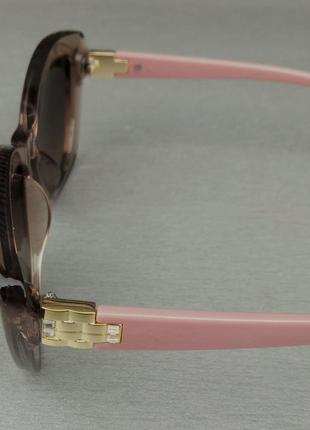 Bvlgari стильные женские солнцезащитные очки коричневый градиент в бежевой прозрачной оправе4 фото