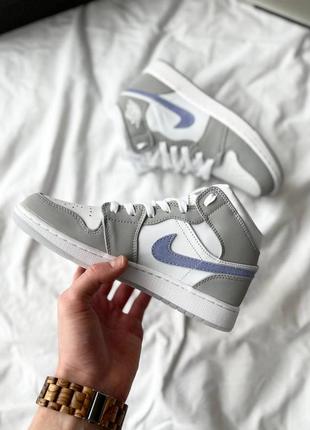 Кросівки air jordan 1 retro mid ‘wolf grey’ кроссовки5 фото