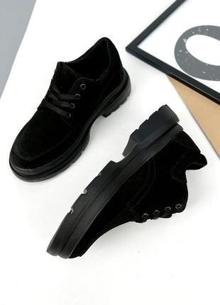 Туфли  classic, чёрные, натуральная замша2 фото