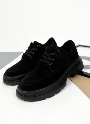 Туфли  classic, чёрные, натуральная замша1 фото