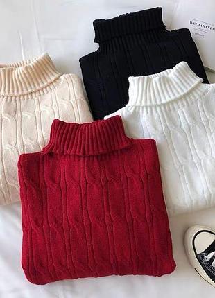 Свитер коса с воротником