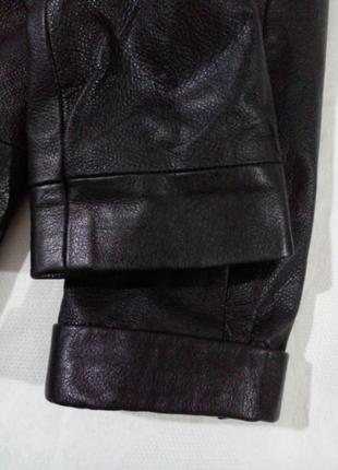 Куртка прямого силуету з натуральної зернистої шкіри6 фото