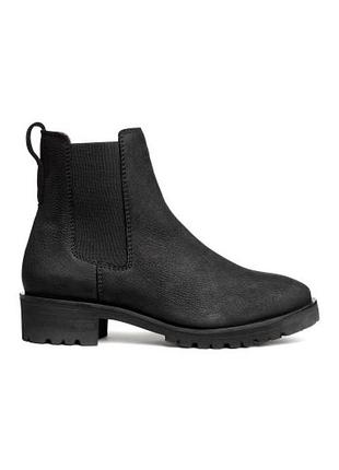 Кожаные ботинки челси h&m premium p.38