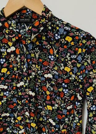 Сорочка квітковий принт рубашка блузка вискоза цветочный принт на пуговицах2 фото