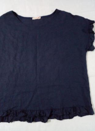 Лляна блуза з рюшами4 фото