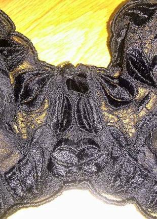 Черный ажурный лиф на косточках