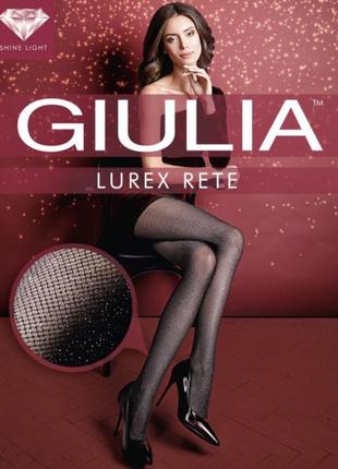 Колготки фантазийные сетка с люрексом giulia  "lurex rete" 40 den, nero1 фото